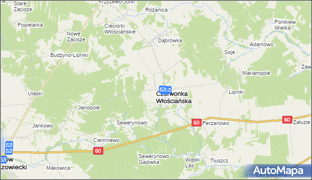 mapa Czerwonka Włościańska, Czerwonka Włościańska na mapie Targeo