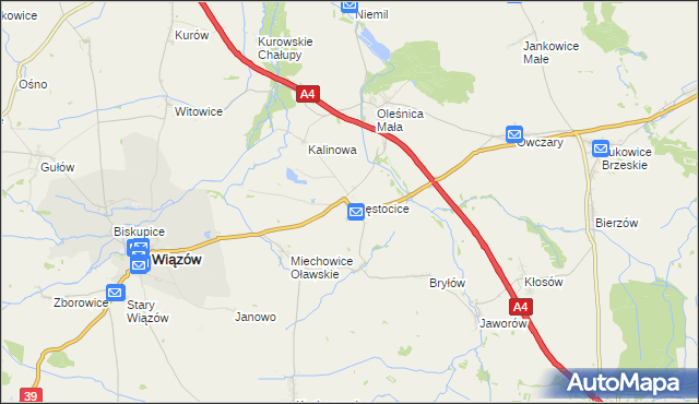 mapa Częstocice, Częstocice na mapie Targeo