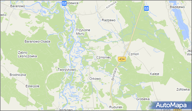 mapa Czmoniec, Czmoniec na mapie Targeo
