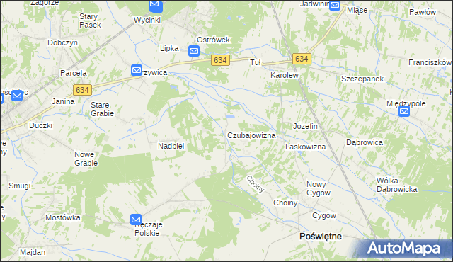 mapa Czubajowizna, Czubajowizna na mapie Targeo