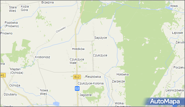 mapa Czułczyce, Czułczyce na mapie Targeo