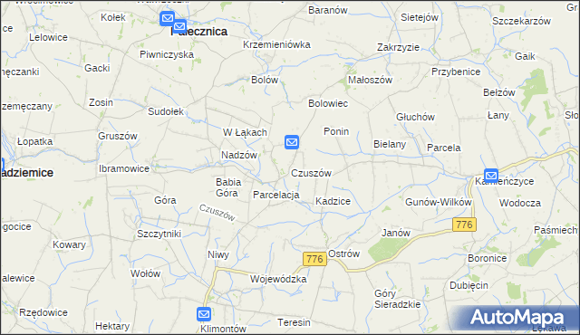 mapa Czuszów, Czuszów na mapie Targeo