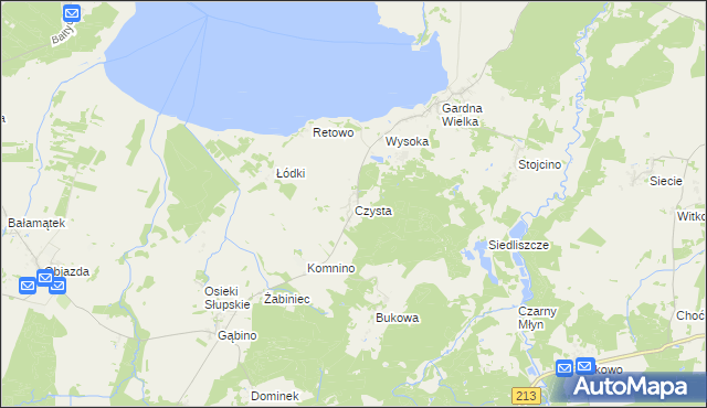 mapa Czysta gmina Smołdzino, Czysta gmina Smołdzino na mapie Targeo