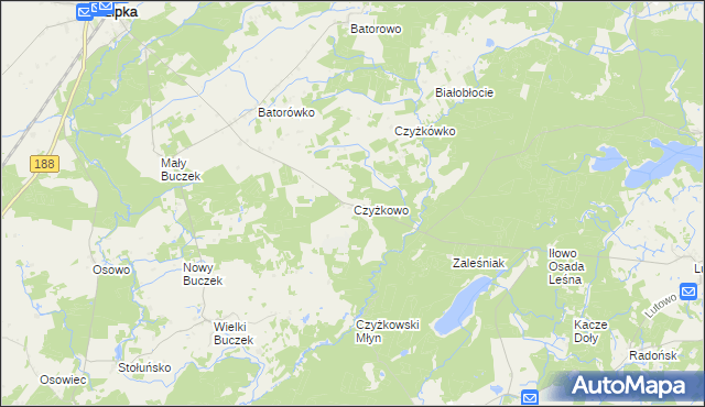 mapa Czyżkowo, Czyżkowo na mapie Targeo