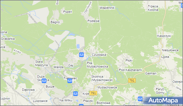 mapa Czyżówka gmina Trzebinia, Czyżówka gmina Trzebinia na mapie Targeo