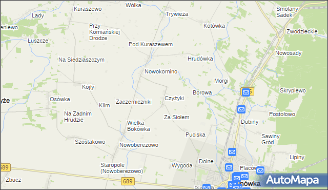 mapa Czyżyki, Czyżyki na mapie Targeo