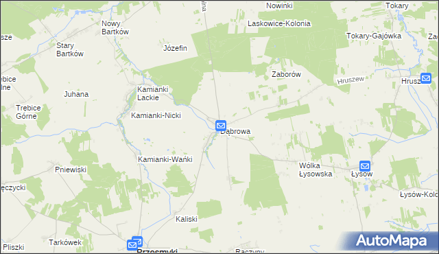 mapa Dąbrowa gmina Przesmyki, Dąbrowa gmina Przesmyki na mapie Targeo