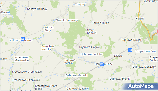 mapa Dąbrowa-Gogole, Dąbrowa-Gogole na mapie Targeo
