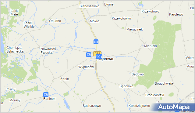 mapa Dąbrowa powiat mogileński, Dąbrowa powiat mogileński na mapie Targeo