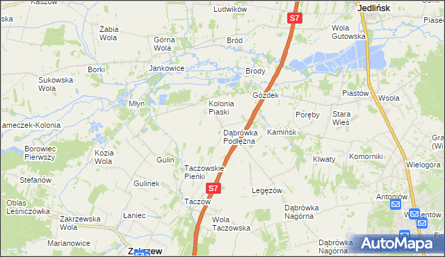 mapa Dąbrówka Podłężna, Dąbrówka Podłężna na mapie Targeo