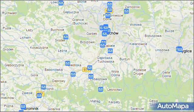 mapa Dąbrówka Tuchowska, Dąbrówka Tuchowska na mapie Targeo
