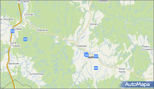 mapa Daliowa, Daliowa na mapie Targeo