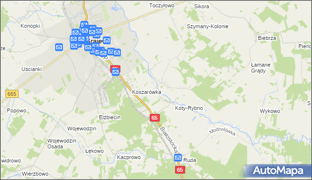 mapa Danówek, Danówek na mapie Targeo
