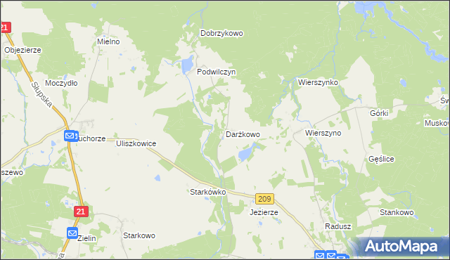 mapa Darżkowo, Darżkowo na mapie Targeo