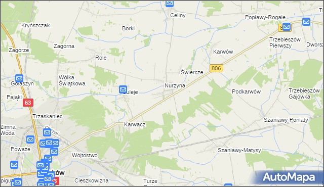 mapa Dębowica gmina Trzebieszów, Dębowica gmina Trzebieszów na mapie Targeo