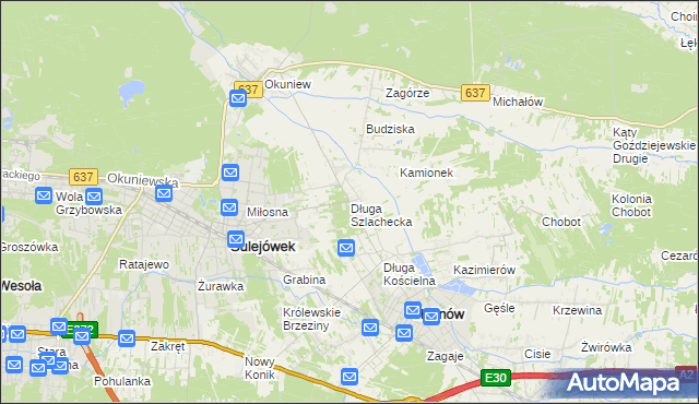 mapa Długa Szlachecka, Długa Szlachecka na mapie Targeo