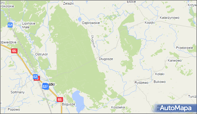 mapa Długosze, Długosze na mapie Targeo