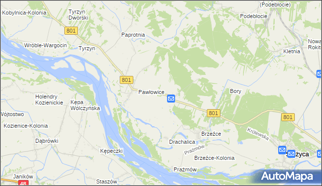 mapa Długowola gmina Stężyca, Długowola gmina Stężyca na mapie Targeo