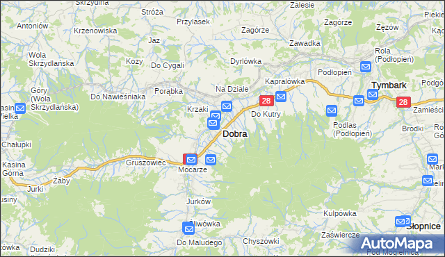 mapa Dobra powiat limanowski, Dobra powiat limanowski na mapie Targeo