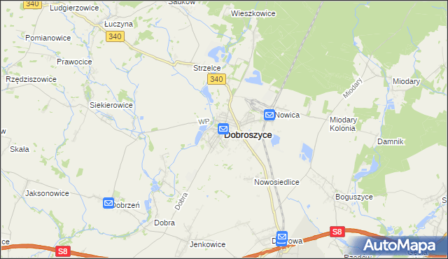 mapa Dobroszyce, Dobroszyce na mapie Targeo