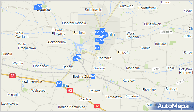 mapa Dobrzelin, Dobrzelin na mapie Targeo