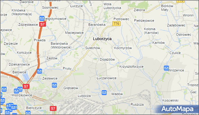 mapa Dojazdów, Dojazdów na mapie Targeo