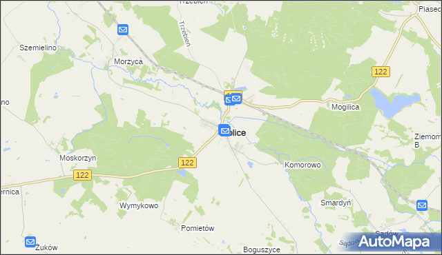 mapa Dolice powiat stargardzki, Dolice powiat stargardzki na mapie Targeo