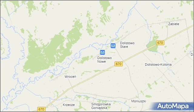 mapa Dolistowo Nowe, Dolistowo Nowe na mapie Targeo
