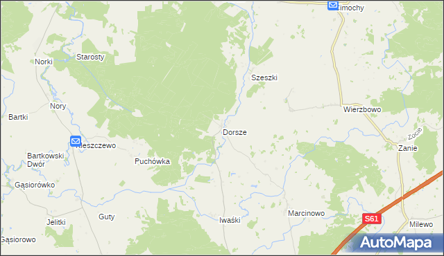 mapa Dorsze gmina Kalinowo, Dorsze gmina Kalinowo na mapie Targeo