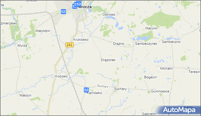 mapa Drążonek, Drążonek na mapie Targeo