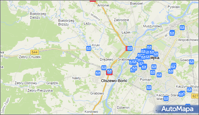 mapa Drężewo, Drężewo na mapie Targeo