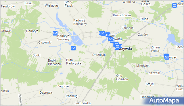 mapa Drożdżak, Drożdżak na mapie Targeo
