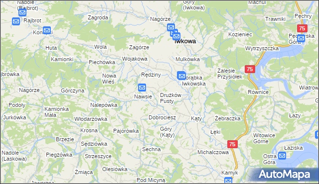 mapa Drużków Pusty, Drużków Pusty na mapie Targeo