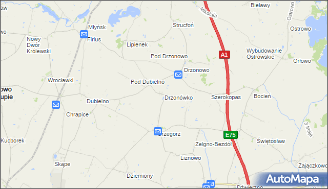 mapa Drzonówko, Drzonówko na mapie Targeo