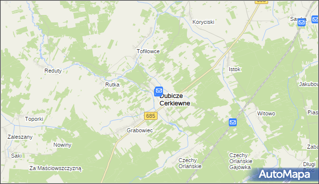mapa Dubicze Cerkiewne, Dubicze Cerkiewne na mapie Targeo