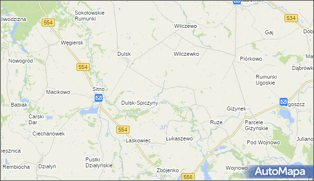 mapa Dulsk-Frankowo, Dulsk-Frankowo na mapie Targeo