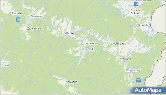 mapa Dwernik, Dwernik na mapie Targeo