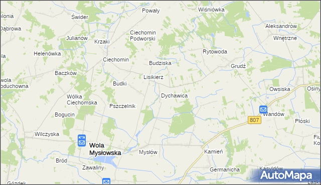 mapa Dychawica, Dychawica na mapie Targeo