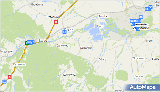 mapa Dzbanów, Dzbanów na mapie Targeo