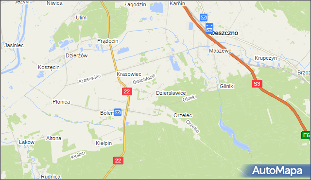 mapa Dziersławice, Dziersławice na mapie Targeo