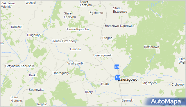 mapa Dzierzgówek gmina Dzierzgowo, Dzierzgówek gmina Dzierzgowo na mapie Targeo