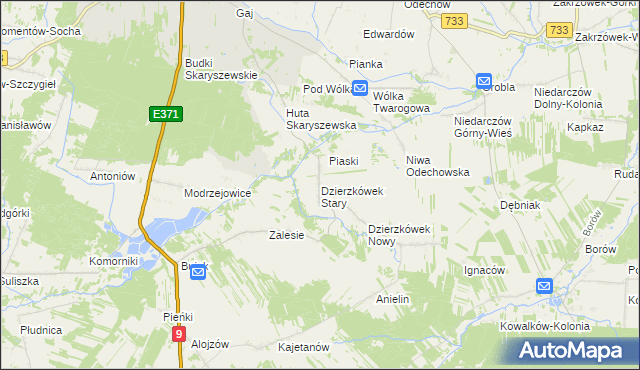 mapa Dzierzkówek Stary, Dzierzkówek Stary na mapie Targeo