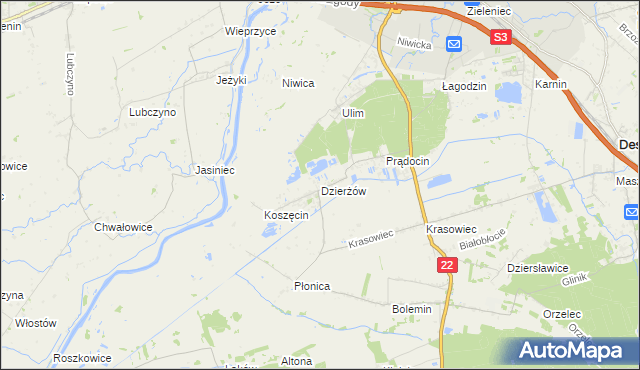 mapa Dzierżów, Dzierżów na mapie Targeo
