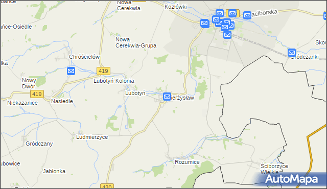 mapa Dzierżysław gmina Kietrz, Dzierżysław gmina Kietrz na mapie Targeo