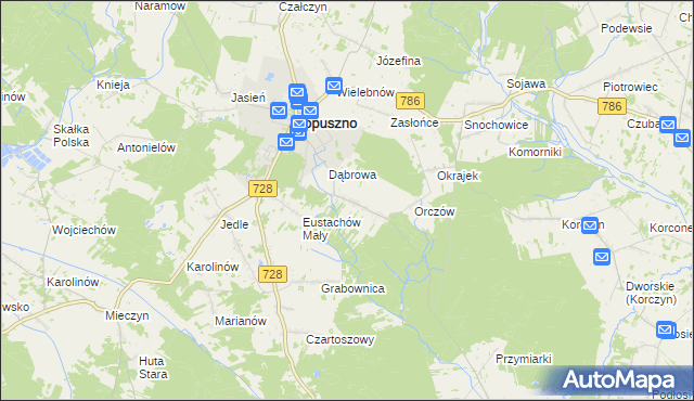 mapa Eustachów, Eustachów na mapie Targeo