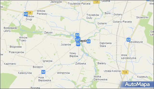 mapa Fabianów gmina Błędów, Fabianów gmina Błędów na mapie Targeo