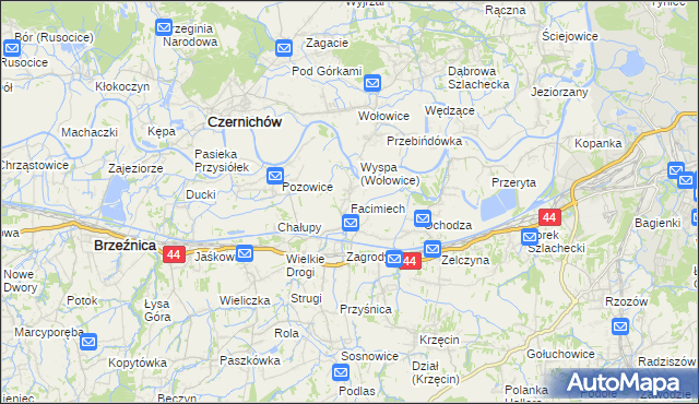 mapa Facimiech, Facimiech na mapie Targeo