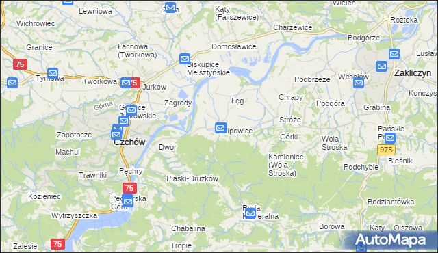 mapa Filipowice gmina Zakliczyn, Filipowice gmina Zakliczyn na mapie Targeo