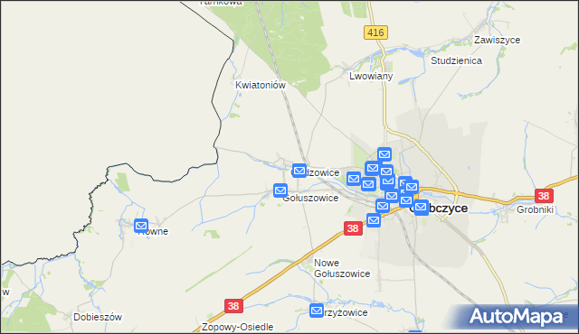mapa Gadzowice, Gadzowice na mapie Targeo