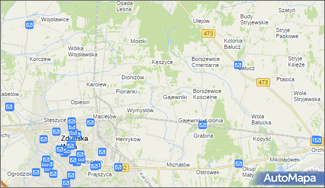 mapa Gajewniki, Gajewniki na mapie Targeo